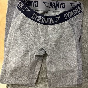 GYM SHARK Flex Leggings Gray with Dark Blue Waist Band with Logo